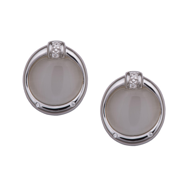 Orphelia Women's Silver Stud Earrings ZO-5901