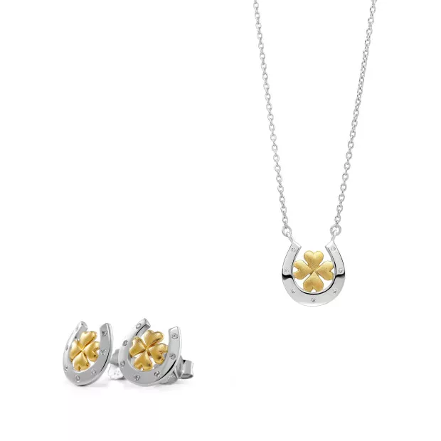 orphelia Signature Silver Set: Chain-pendant + Earrings SET-7517