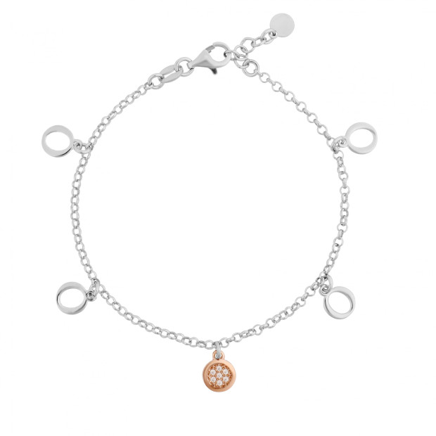Orphelia Silver Set: Chain + Bracelet + Earrings SET-7376