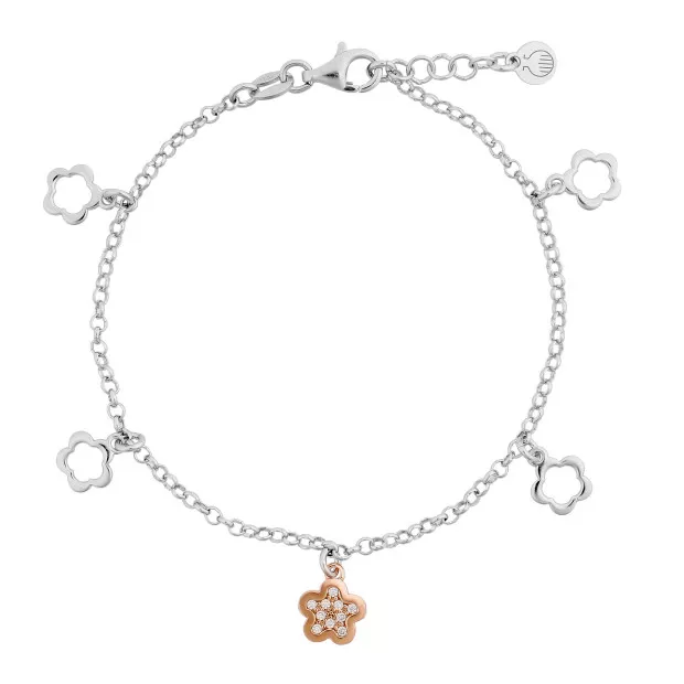 Orphelia Silver Set: Chain + Bracelet + Earrings SET-7377