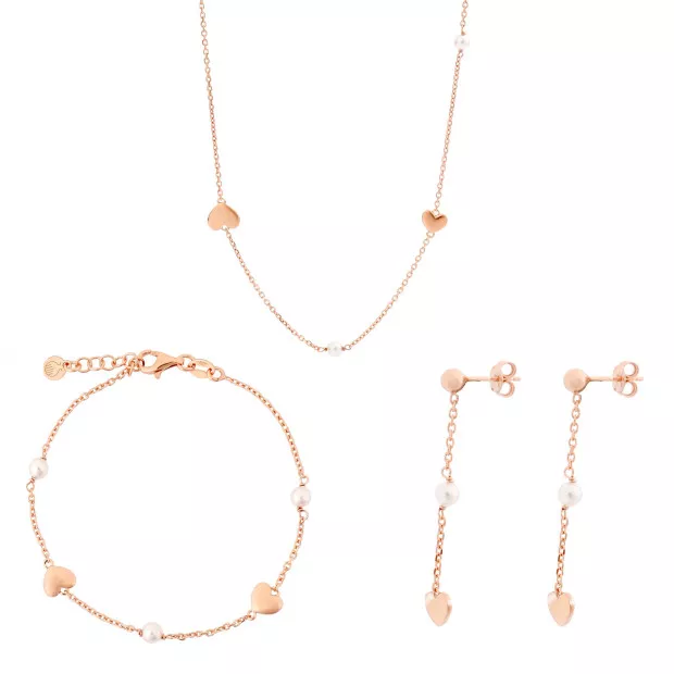orphelia Silver Set: Chain + Bracelet + Earrings SET-7378