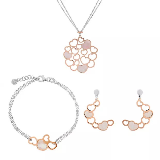 orphelia Silver Set: Chain + Bracelet + Earrings SET-7388