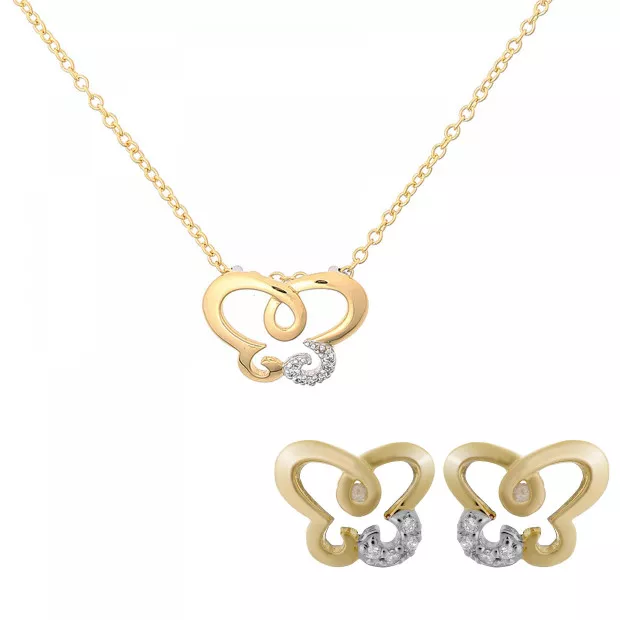 orphelia Silver Set: Chain-pendant + Earrings SET-7088/1