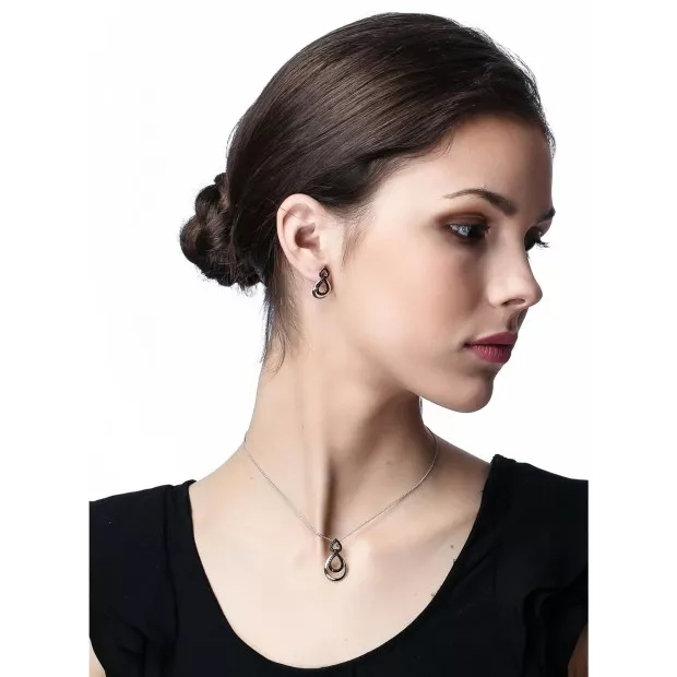 Orphelia Silver Set: Chain-pendant + Earrings SET-7092/2