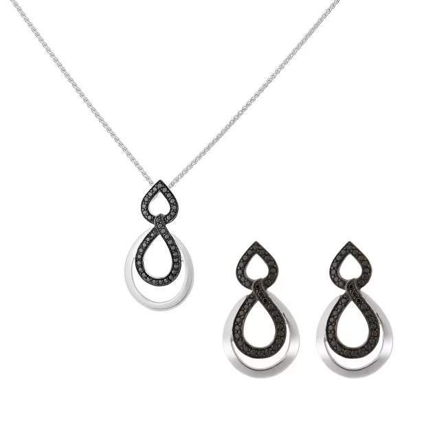 orphelia Silver Set: Chain-pendant + Earrings SET-7092/2
