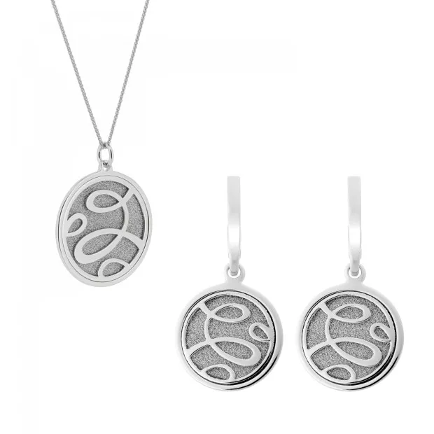 orphelia Silver Set: Chain-pendant + Earrings SET-7096