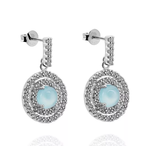 Orphelia Silver Set: Chain-pendant + Earrings SET-7481/BC
