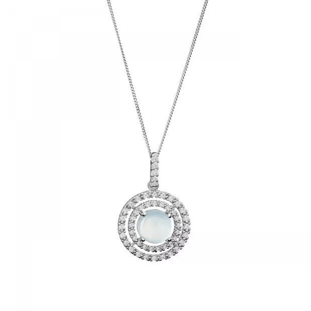 Orphelia Silver Set: Chain-pendant + Earrings SET-7481/BC