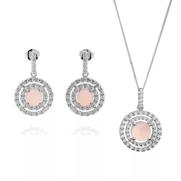 orphelia Silver Set: Chain-pendant + Earrings SET-7481/PC