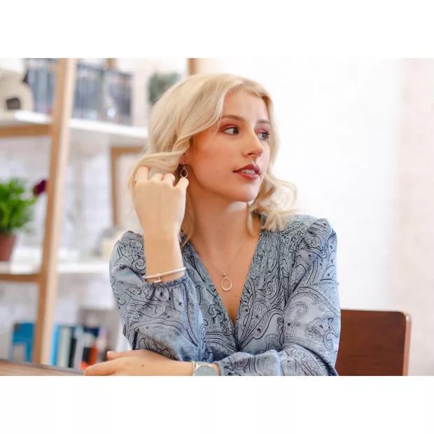 Orphelia Silver Set: Chain-pendant + Earrings SET-7494