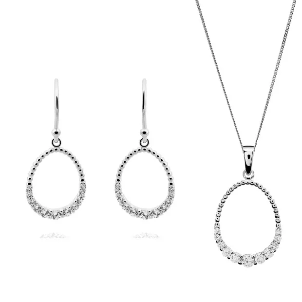 orphelia Silver Set: Chain-pendant + Earrings SET-7494