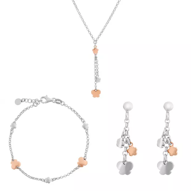 orphelia Sterling Silver Set: Chain + Bracelet + Earrings SET-7386
