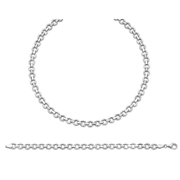 orphelia Sterling Silver Set: Chain + Bracelet SET-037
