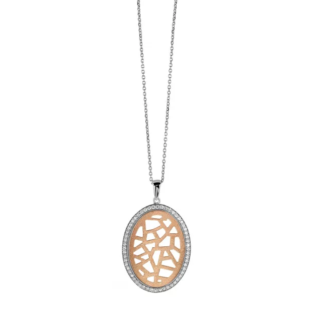 Orphelia Sterling Silver Set: Chain-Pendant + Earrings SET-064