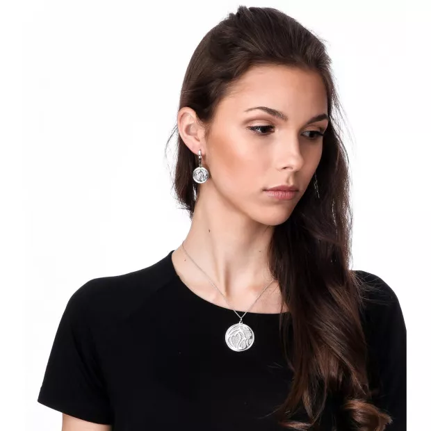 Orphelia Sterling Silver Set: Chain-Pendant + Earrings SET-7097