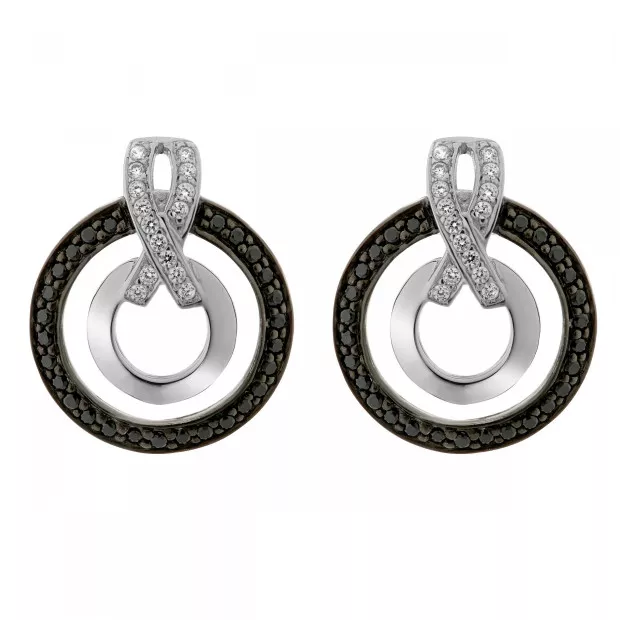 Orphelia Sterling Silver Set: Chain-Pendant + Earrings SET-7095/2