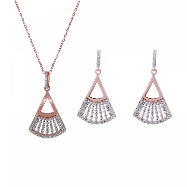 orphelia Sterling Silver Set: Necklace + Earrings SET-7436