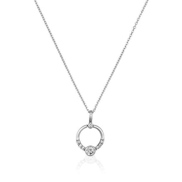 Orphelia Women's Sterling Silver Set: Chain-Pendant + Earrings - Silver SET-5127