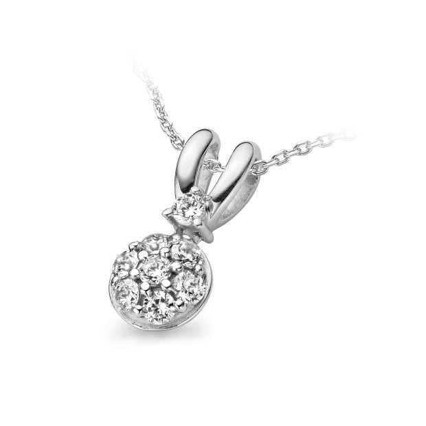 Orphelia Women's Sterling Silver Set: Chain-Pendant + Earrings - Silver SET-5105