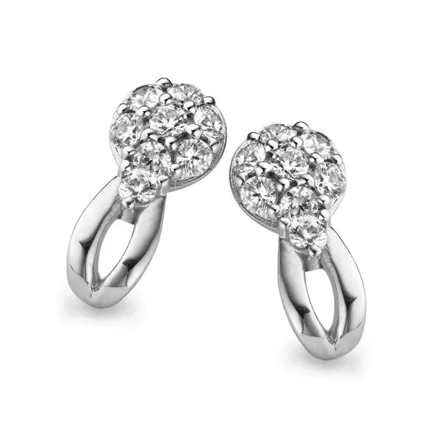 Orphelia Women's Sterling Silver Set: Chain-Pendant + Earrings - Silver SET-5105
