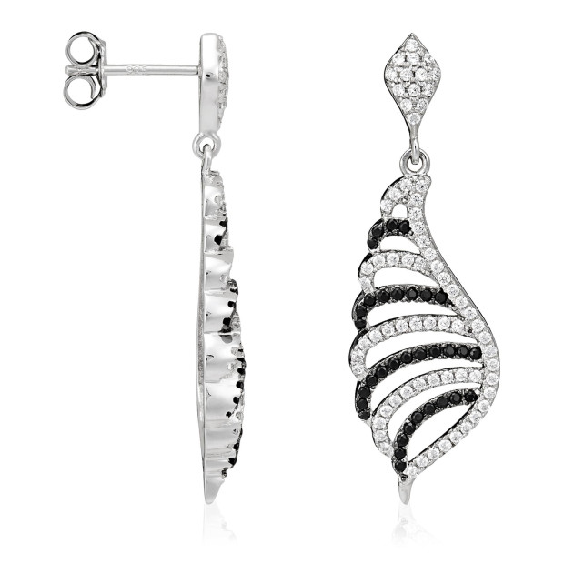 Orphelia Women's Sterling Silver Set: Chain-Pendant + Earrings - Silver SET-5227