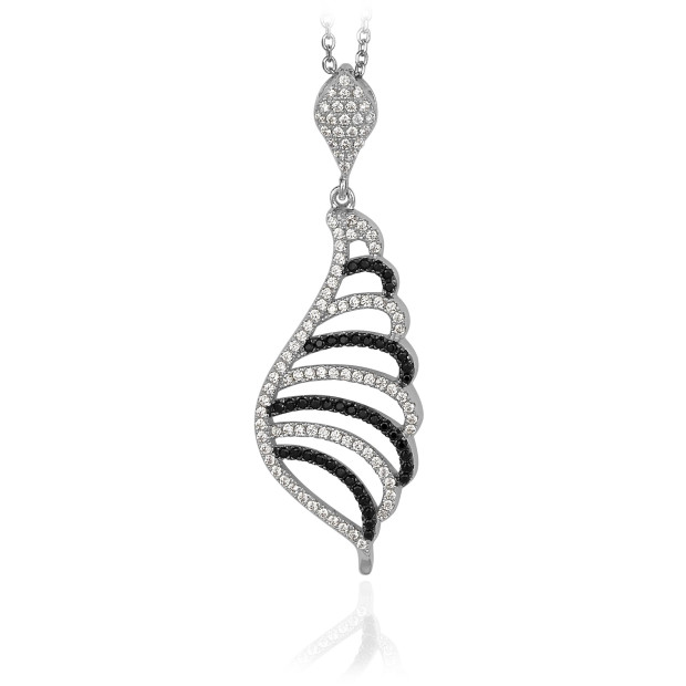 Orphelia Women's Sterling Silver Set: Chain-Pendant + Earrings - Silver SET-5227