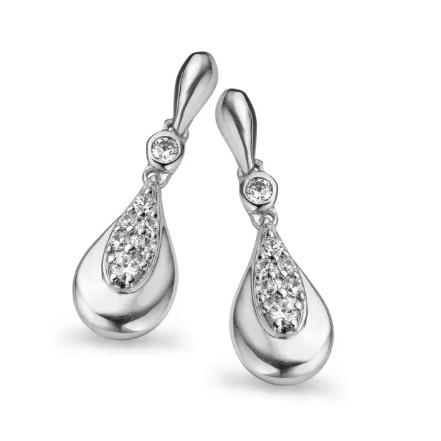 Orphelia Women's Sterling Silver Set: Chain-Pendant + Earrings - Silver SET-5107
