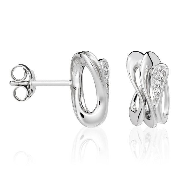 Orphelia Women's Sterling Silver Stud Earrings - Silver ZO-5015