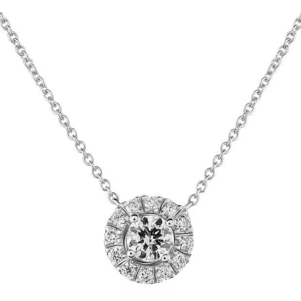 orphelia Women's Whitegold 18C Chain with Pendant - White KD-2029