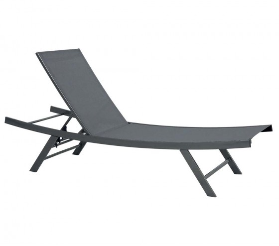 Ozalide ARIO - Ensemble Transat De Jardin Et Table Basse - Gris Anthracite