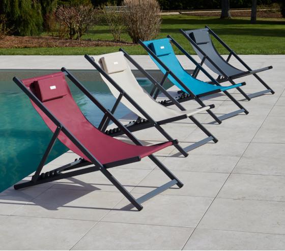 ozalide ATHOS - Lot de 2 Chiliennes - Aluminium - Bleu Canard