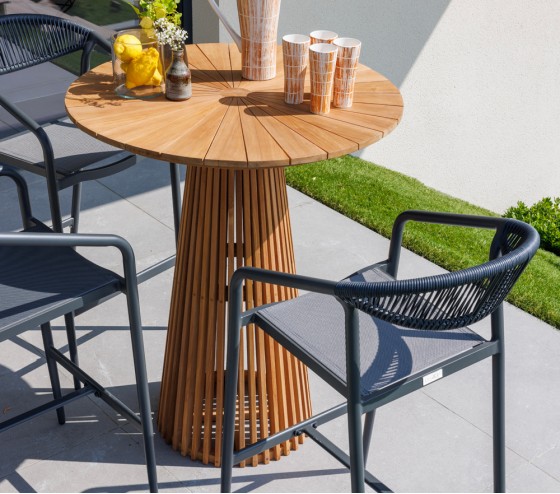 Ozalide BALI BAR - Ensemble De Bar - 4 Personnes - Bois Et Gris