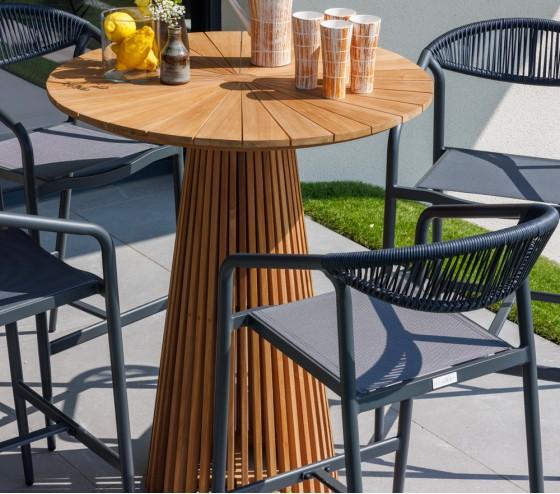 ozalide BALI BAR - Ensemble de bar - 4 personnes - Bois et gris