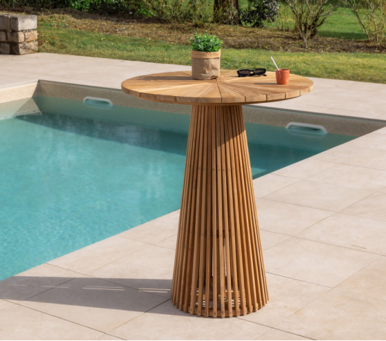 Ozalide BALIGOS BAR - Ensemble De Bar - 4 Personnes - Bois Et Blanc