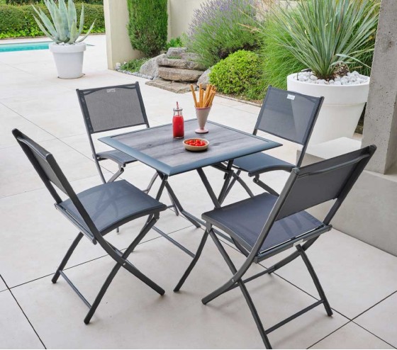 ozalide BAYONNE S PSPC - Table de jardin pliante - effet bois