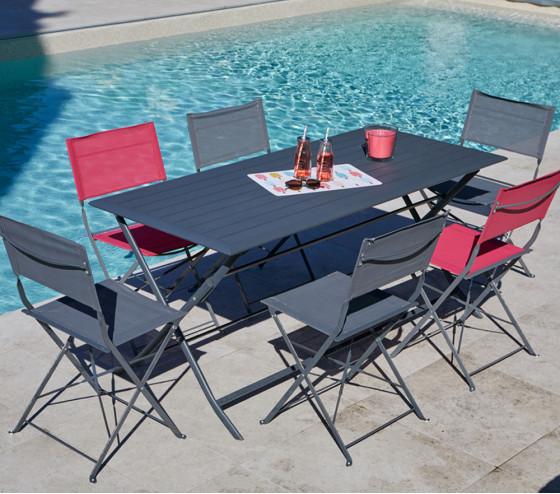 ozalide BAYONNE XL - Table de jardin pliante - 6 places