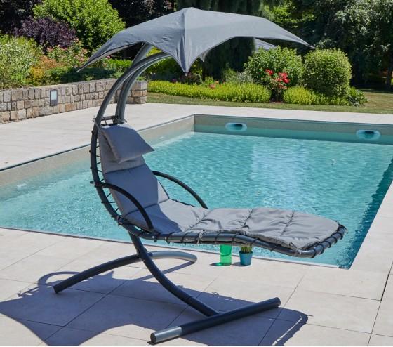 Ozalide BENDIGO - Transat De Jardin Suspendu - Gris Anthracite