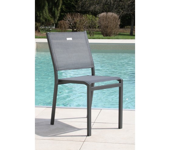 ozalide CADAQUES - Ensemble table et chaises de jardin - 8 places - Gris Anthracite