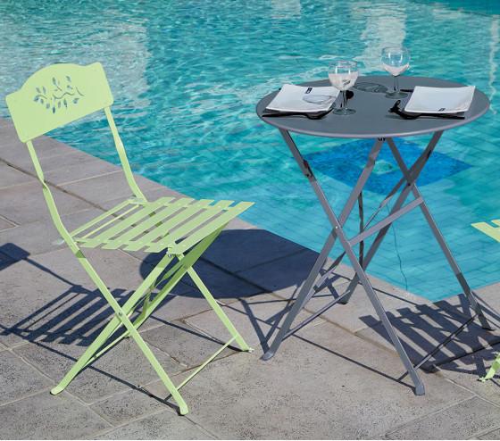 ozalide CAPRI - Table de jardin pliante - 2 places - Gris Anthracite