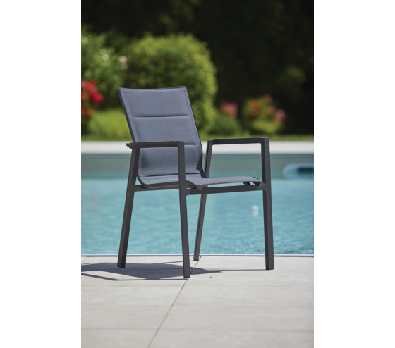 ozalide CARMEL ROND - ensemble table et chaises de jardin - 6 places