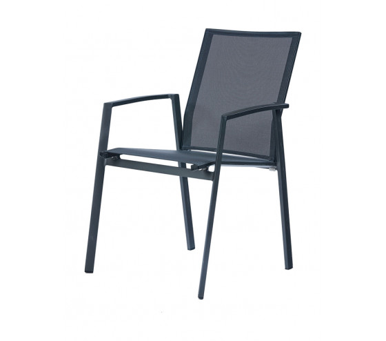 Ozalide CARMINEA XL - Ensemble Table Et Chaises De Jardin - 8 Places - Gris Anthracite