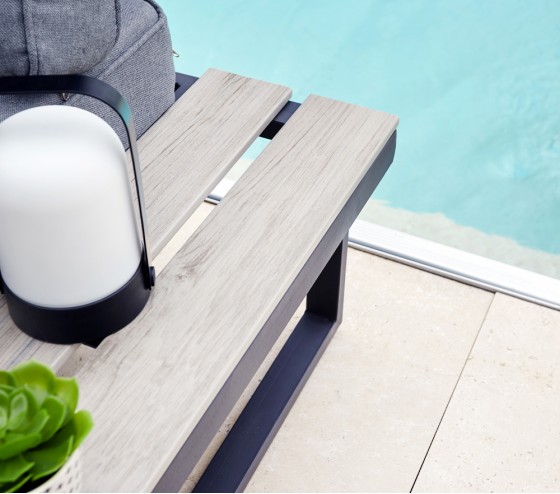 ozalide CAVALAIRE BEIGE - Salon de jardin en angle - 6 places