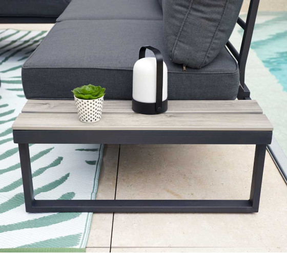 Ozalide CAVALAIRE GRIS - Salon De Jardin En Angle - 6 Places