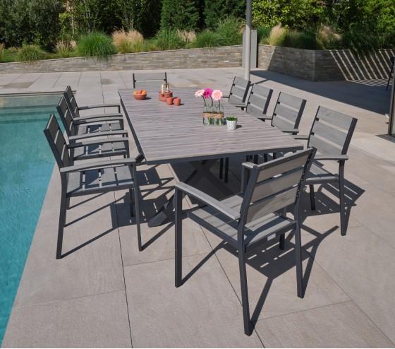 ozalide CAVALAIRE NEW - Table de jardin extensible - 8 places