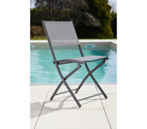 ozalide CHANTILLY DIVINE - Ensemble table et chaises de jardin - 4 places - Gris Anthracite