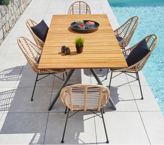 Ozalide CINCINNATI USHUAIA - Ensemble Table Et Chaises De Jardin - 6 Places