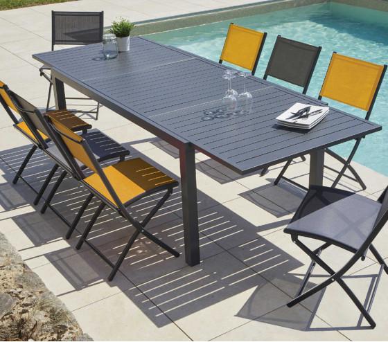 Ozalide DIVINE - Chaise De Jardin Pliante - Gris Anthracite