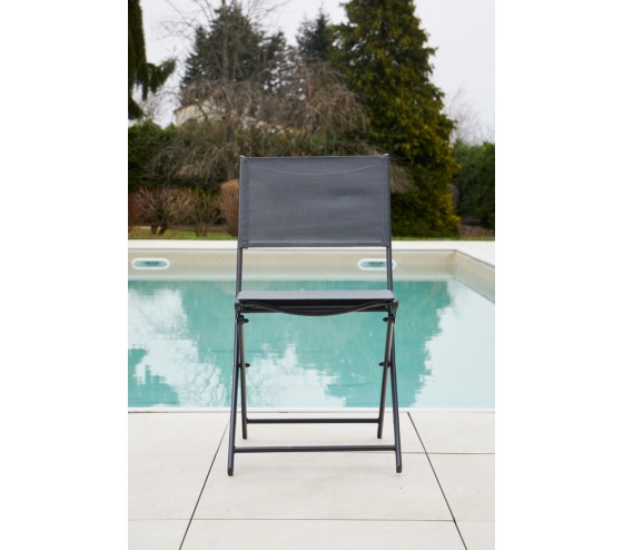 ozalide DIVINE - Chaise de jardin pliante - Gris Anthracite