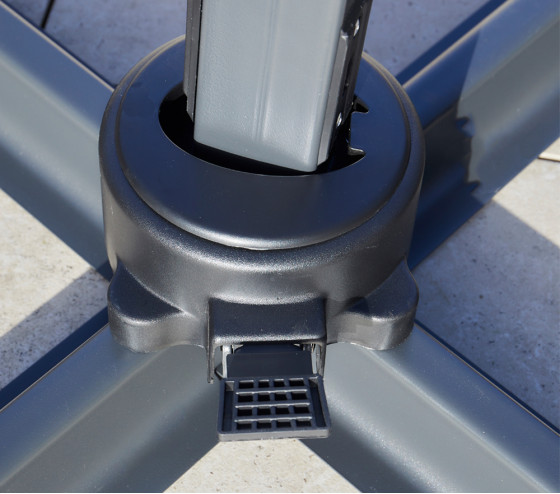 Ozalide EMERAUDE - Parasol Déporté 3x3m Double Inclinaison - Gris Anthracite