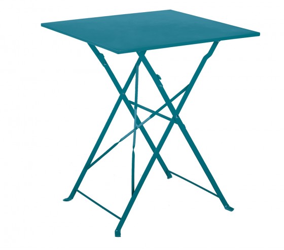 ozalide FLORENCE - Table de jardin pliante - 2 places - Bleu Canard
